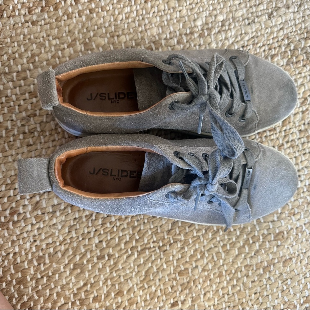 J/Slides Gray Suede Sneakers